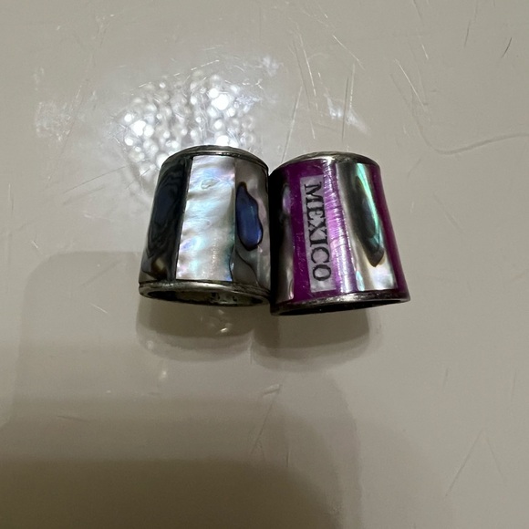 Colorful Sterling silver Abalone Shell and mother of pearl thimbles - Picture 15 of 15
